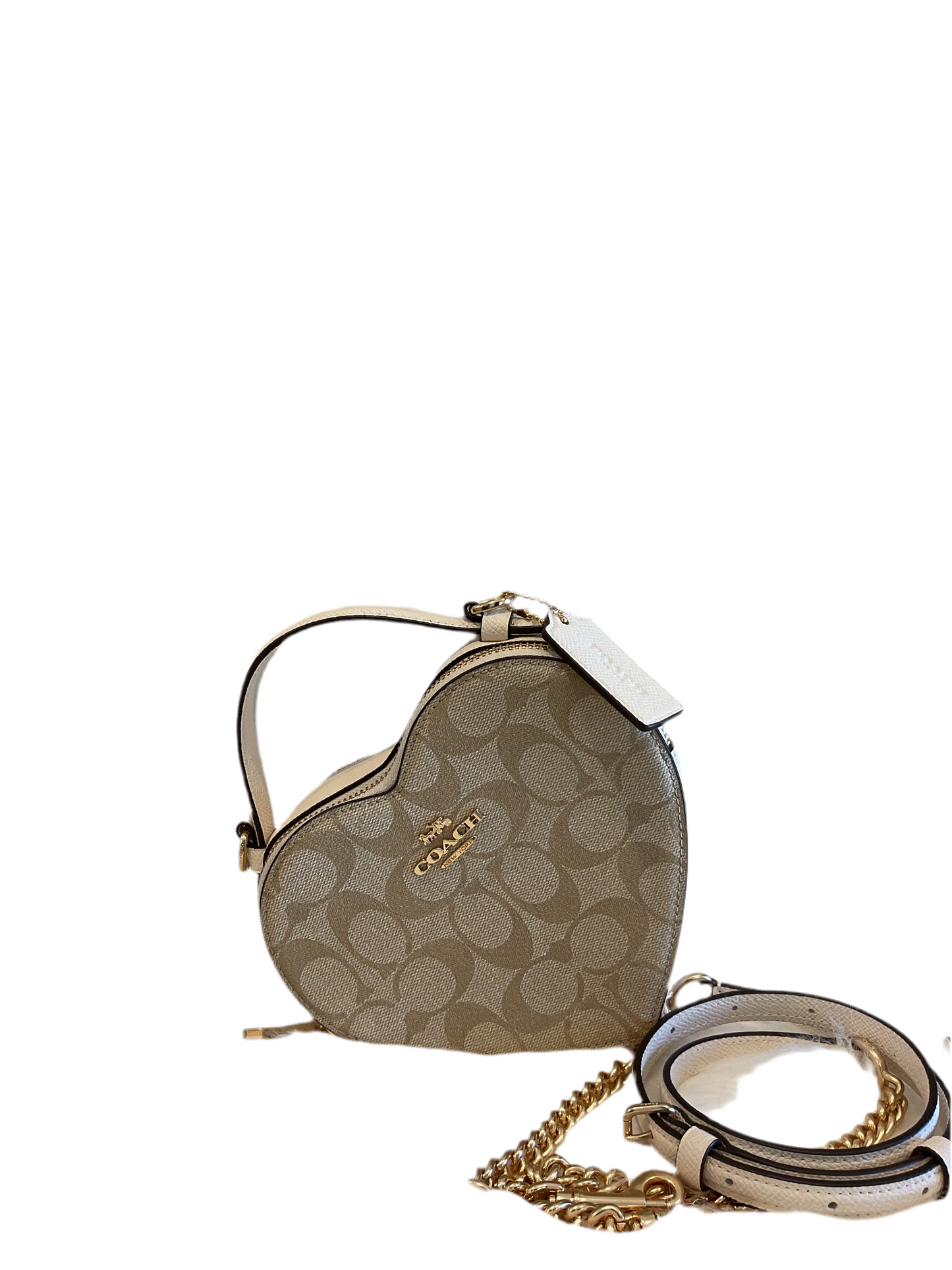 Coach Heart Signature in Light Khaki/Chalk