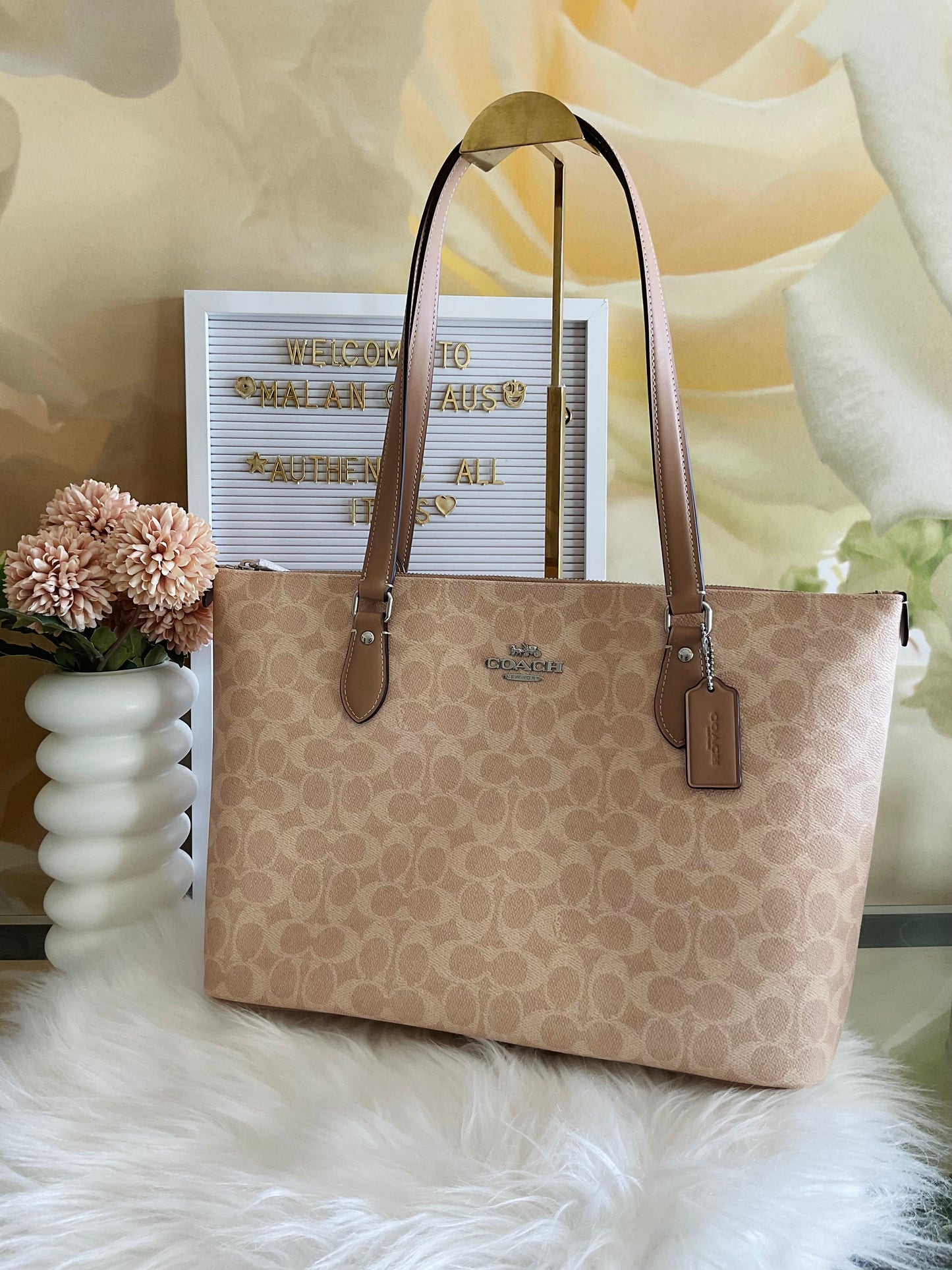 Coach Gallery Tote in Sand/Taupe