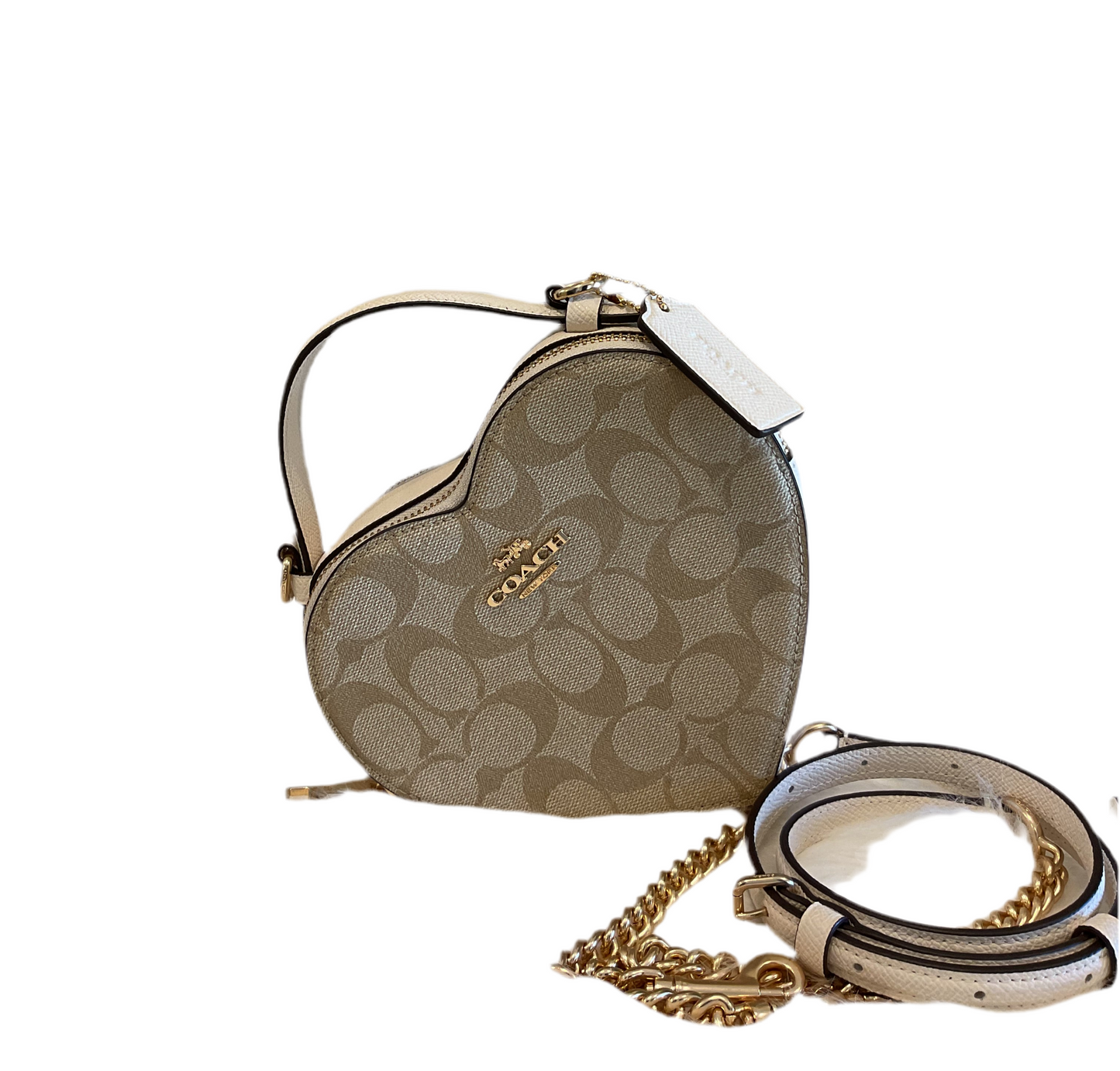 Coach Heart Signature in Light Khaki/Chalk