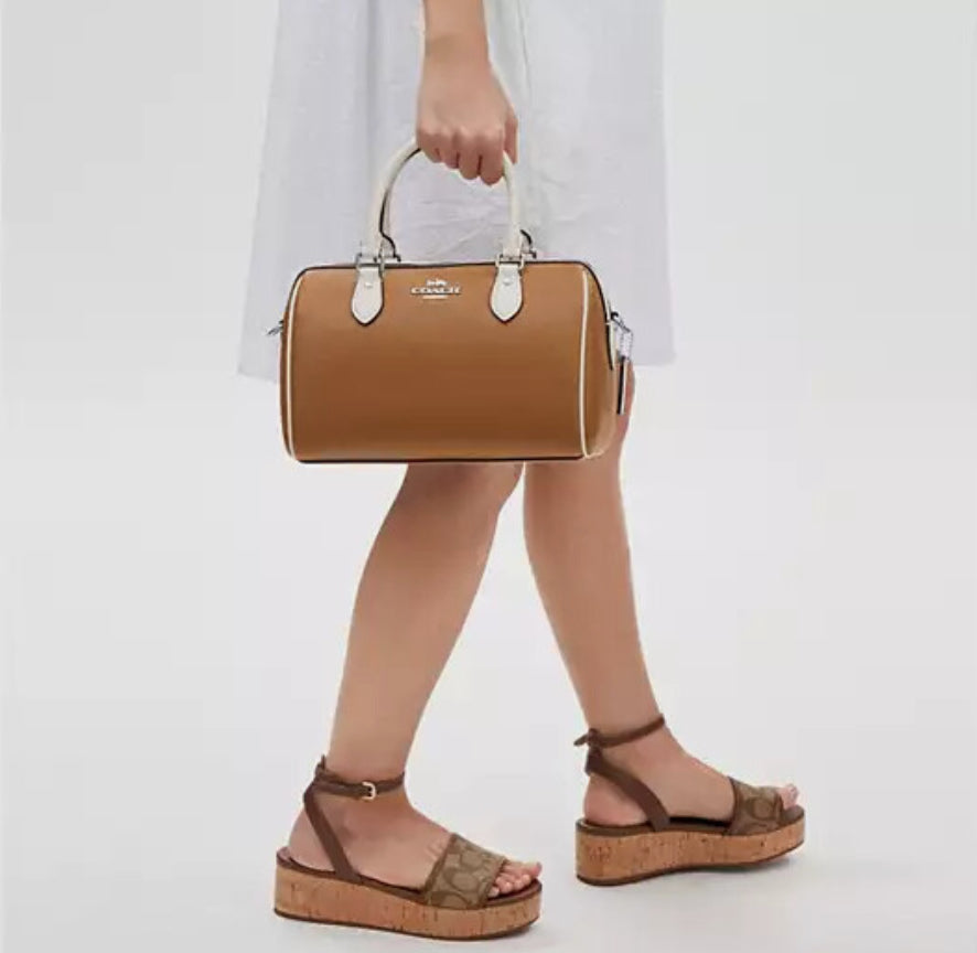 Coach Rowan Satchel Bag in Light Saddle Multi