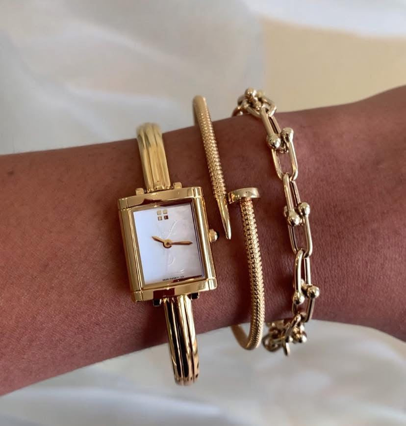 YSL 90s Vintage Watch in Gold Strap