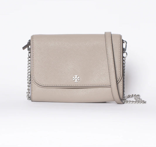 Tory Burch Emerson Charm Wallet in Grey